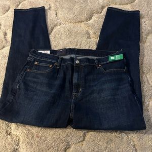 GAP Dark Wash Tall 32” Girlfriend Mid-rise Jeans